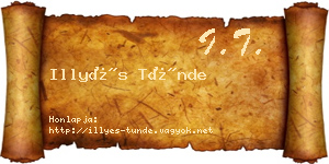 Illyés Tünde névjegykártya